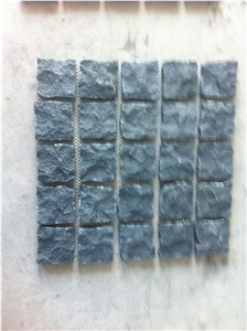 G684 Black Basalt Cobble on Mesh,China Black Basalt,Fuding Black,Raven Black,Black Pearl Cobble Stone,Granite Cobble Stone
