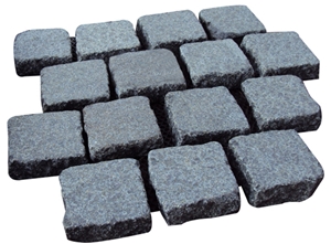 G684 Black Basalt Cobble on Mesh,China Black Basalt,Fuding Black,Raven Black,Black Pearl Cobble Stone,Granite Cobble Stone