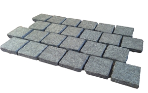 G684 Black Basalt Cobble on Mesh,China Black Basalt,Fuding Black,Raven Black,Black Pearl Cobble Stone,Granite Cobble Stone