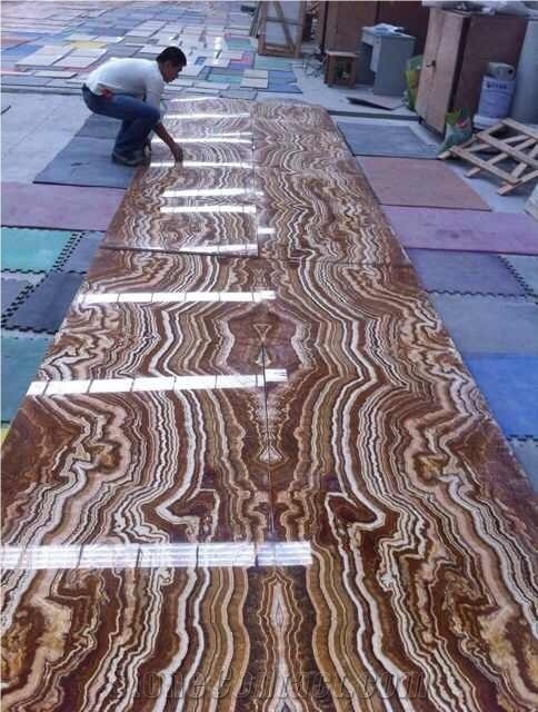 Tiger Onyx Cut-To-Size&Tiger Onyx Slabs&Tiger Blocks&Bookmatch Tiger Onyx&Wholesale Tiger Onyx