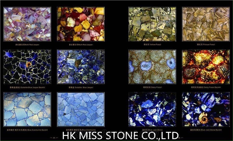 Various Semi-Precious&Semi-Precious Products&Semi-Precious Slabs&Semi-Precious Tiles