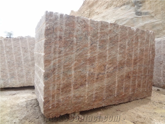 Beige India Granite Block,