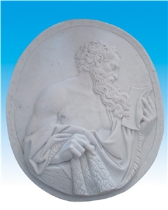 Sr-003, White Marble Relief & Etching