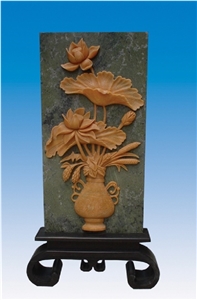 Sr-004, Brown Granite Relief & Etching