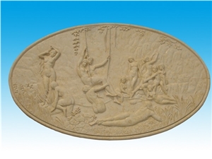 Sr-006, Beige Limestone Relief & Etching