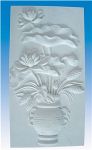 Sr-009, White Marble Relief & Etching