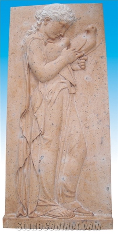 Sr-010, Beige Travertine Relief & Etching