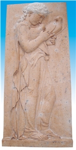 Sr-010, Beige Travertine Relief & Etching