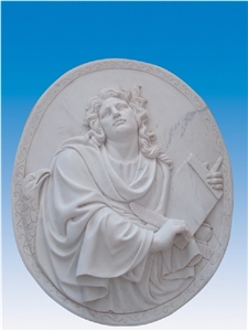 Sr02, White Marble Relief & Etching