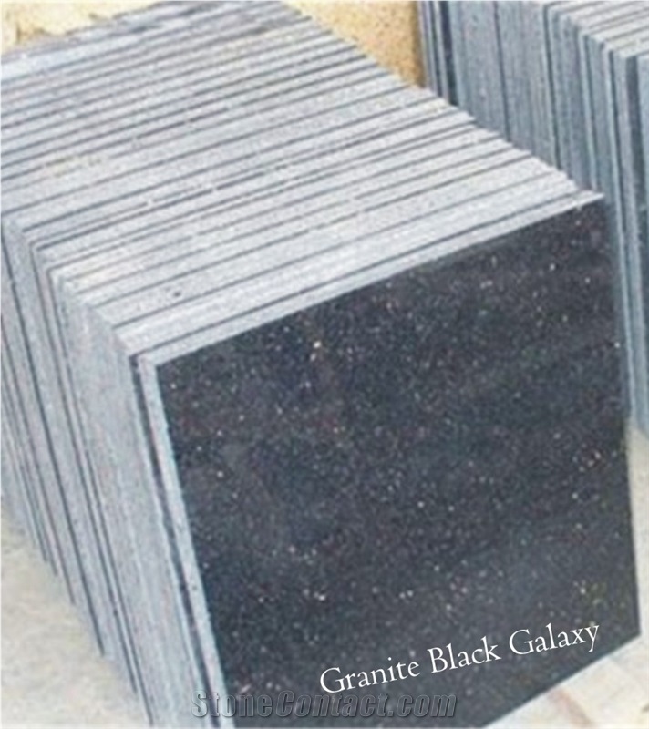 Black Galaxy Granite Slabs & Tiles, India Black Granite