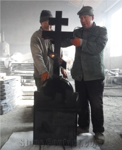 Cross Tombstone Monument, Fengzhen Black Granite Monument & Tombstone