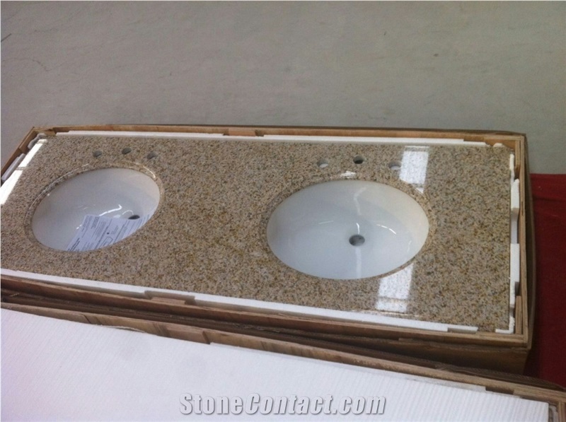 Granite Countertop, Shandong Rust Yellow Granite Bath Tops