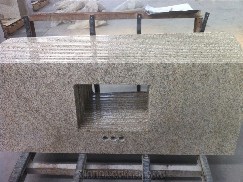 Granite Countertop, Shandong Rust Yellow Granite Bath Tops