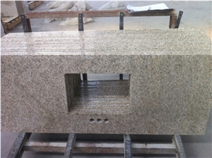 Granite Countertop, Shandong Rust Yellow Granite Bath Tops