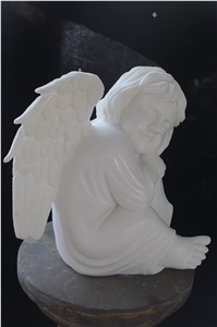 China White Monument & Tombstone Im07, Han White Marble Angel Monument & Tombstone