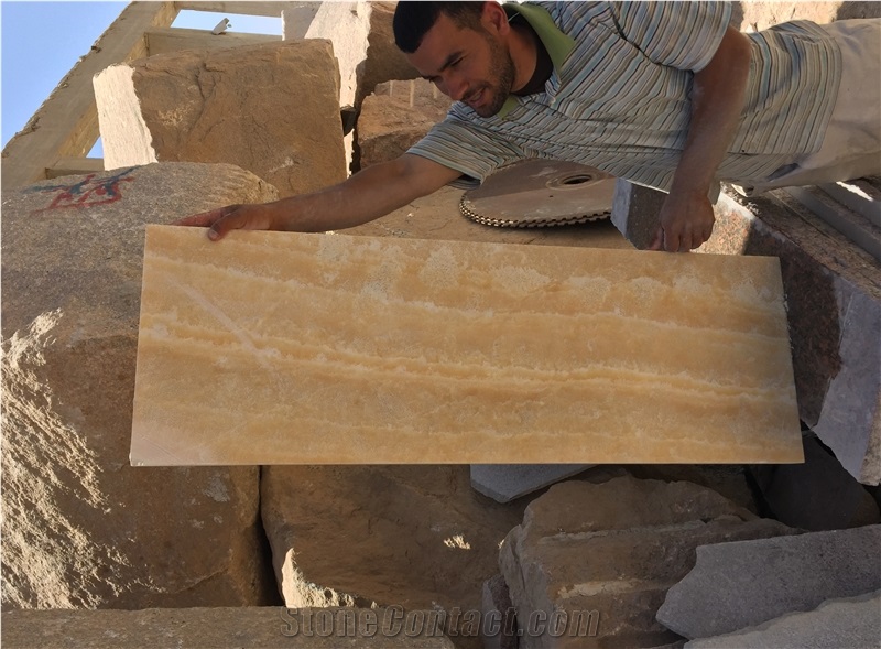 Gold Alabaster Tiles & Slabs, Yellow Egypt Alabaster Tiles & Slabs