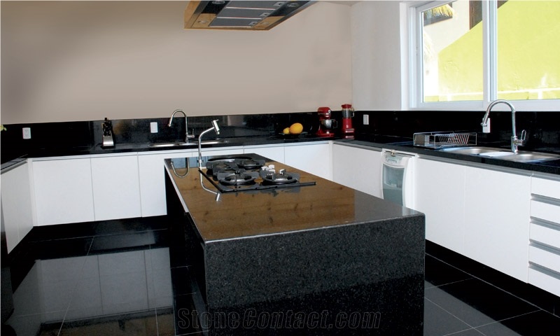 San Gabriel Black Granite Tiles & Slab
