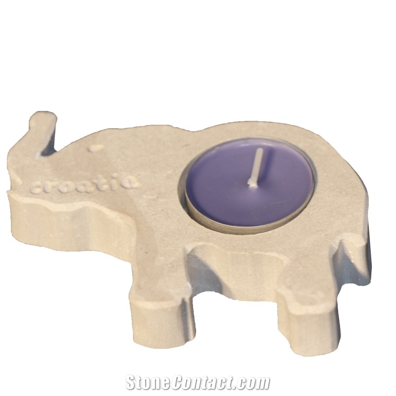 Fior Di Crema Limestone Candle Holder Mix Shapes