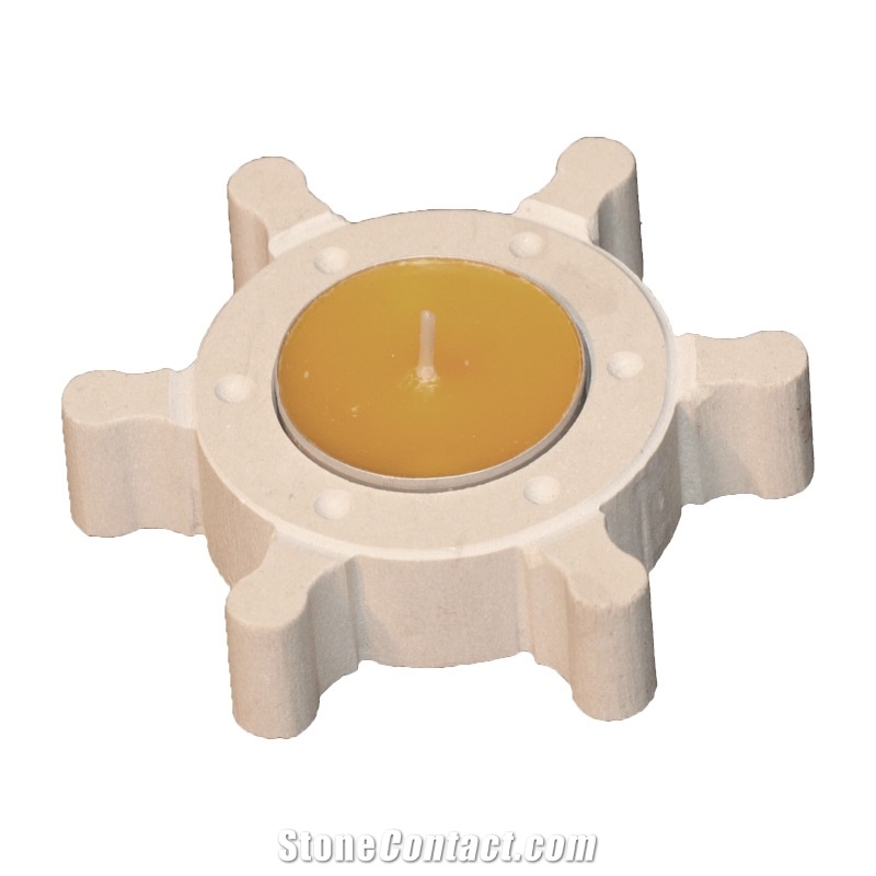 Fior Di Crema Limestone Candle Holder Mix Shapes
