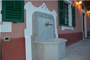Pietra Di Luserna Exterior Wall Mounted Fountain