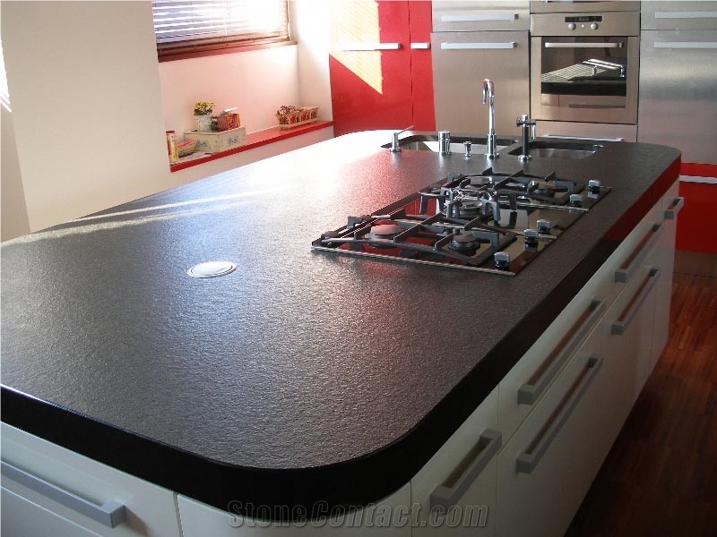 Kitchen Countertops from Granite Nero Zimbabwe, Brushed Surface