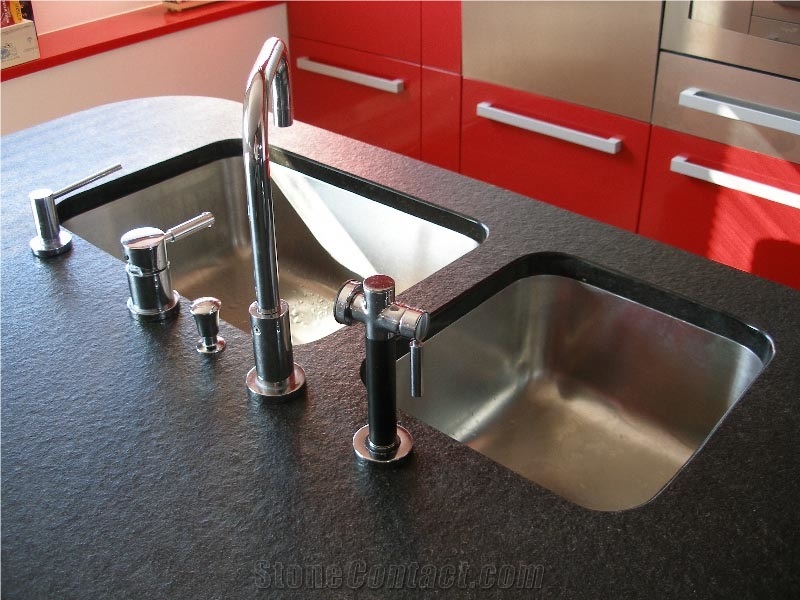Kitchen Countertops from Granite Nero Zimbabwe, Brushed Surface
