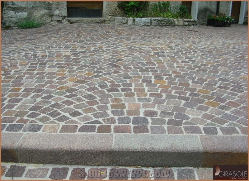 Porfido Rosso - Porfido Trentino Cube Stone Road Paver