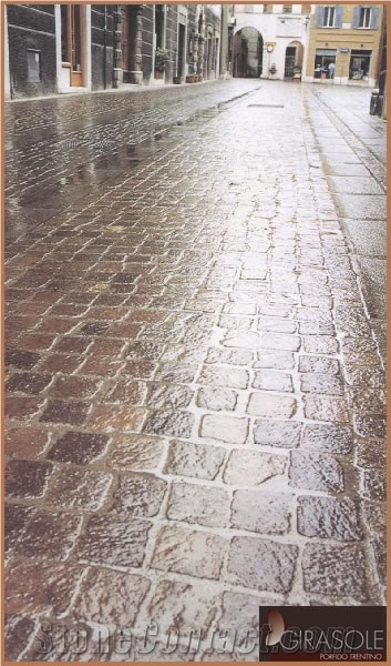 Porfido Rosso - Porfido Trentino Cube Stone Road Paver