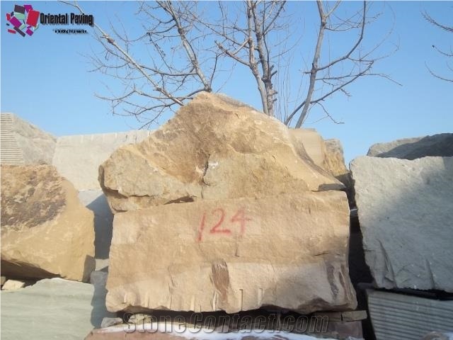 Block Sandstone, Yellow Sandstone, Sand Stone Block, Yellow Blocks, Golden Block Sandstone, Beige Sandstone Block, Landscaping Stone, Landscaping Blocks