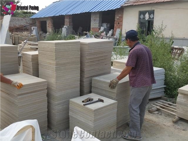 Fine Buff Sandstone Yellow Sandstone with Bush Harmered,Landscaping Stone Tile/Slab