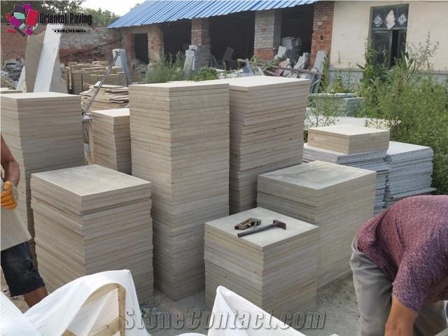 Fine Buff Sandstone Yellow Sandstone with Bush Harmered,Landscaping Stone Tile/Slab