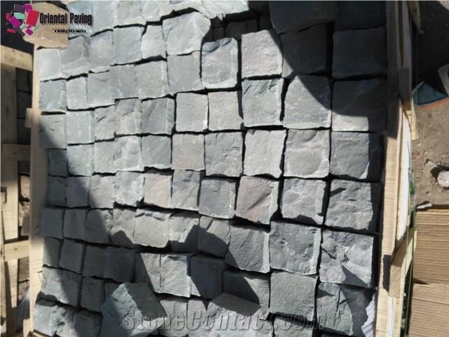 Grey Sandstone Cube,Sandstone Cobble Stone,Sandstone Paving Sets,Grey Sandstone
