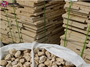Yellow Sandstone Pebble Stone,Pebble Stone Driving Ways,Landscaping Stone