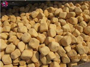 Yellow Sandstone Pebble Stone,Pebble Walkway,Landscaping Stone