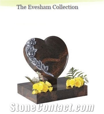 Aurora Granite Cremation Memorial with Hand Carved Roses
