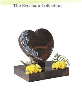 Aurora Granite Cremation Memorial with Hand Carved Roses