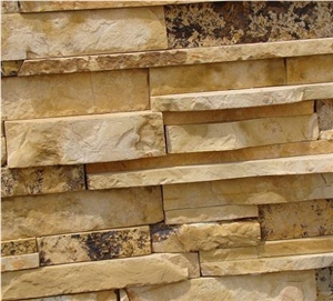 Beige with Dark Parts Antique Travertine Wall Cladding