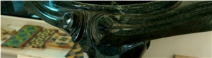 Noir Berbere Marble Carved Pedestal Wash Basin