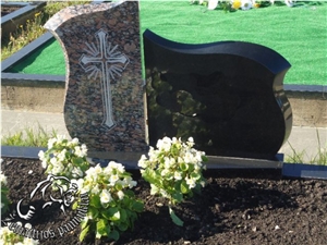 Tombstone Design with Halmstad Granite and Bonaccord Black Granite