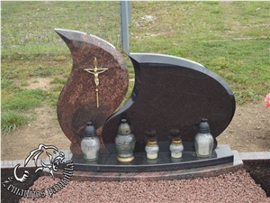 Tombstone Design with Halmstad Granite and Bonaccord Black Granite
