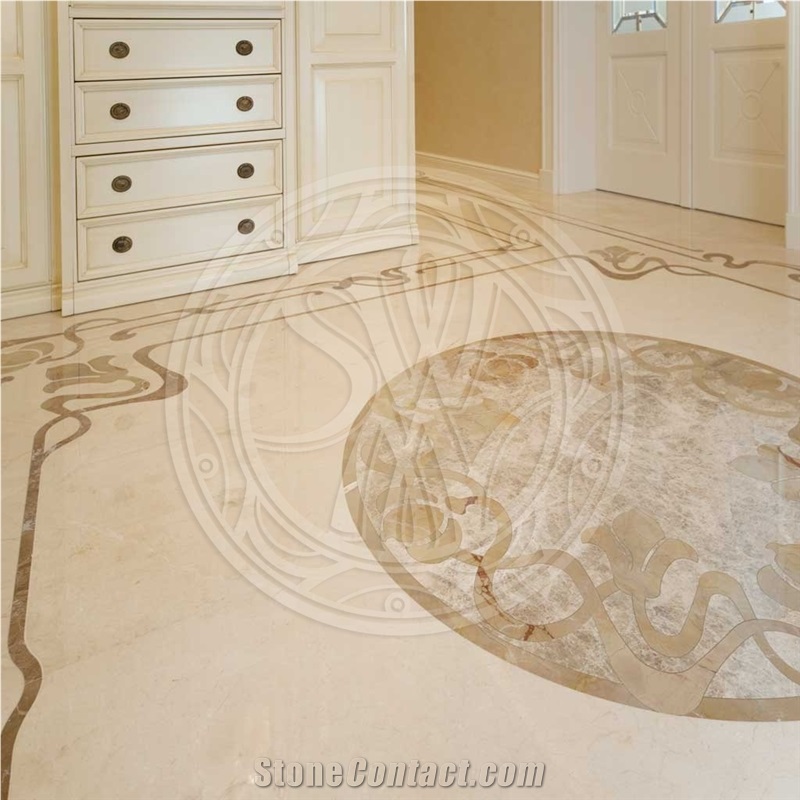 Emperador Light Marble, Crema Marfil Marble, Crema Royal Marble Floor Pattern
