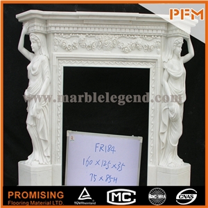 2015 New Design / Western / European Customized Figure / Pure White Marble Hand Carving Sculptured Fireplace Mantel 2015 New Design / Western / European Customized Figure / Pure White Marble Hand Carving Sculptured Fireplace Mantel