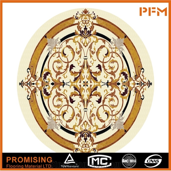 2015 New Style Greece Ariston,Spanish Cream Marifl ,Rosso Verona Natural Marble Polished Round Flooring Water Ject Medallion for Indoor Decoration