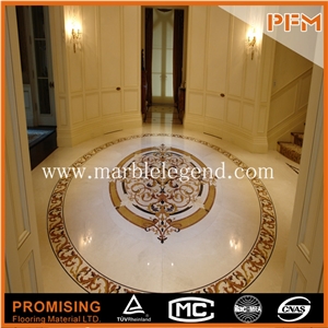 Ariston White Marble+Golden Year,Egyptian Yellow,Rosso Verona Good Quality Round Polished Waterject Marble Inlay for Lobby Ariston White Marble+Golden Year,Egyptian Yellow,Rosso Verona Good Quality Round Polished Waterject Marble Inlay for Lobby