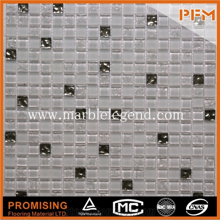 Beautiful Bathroom Glass Mosaic Patterns for Bathroom Wall Decorate,Decorative Wall Crystal Mosaic Tile & Crystal Glass Mosaic,Gold and Silver Color Glass Mosaic Patterns Glass Mosaic for Bathroom