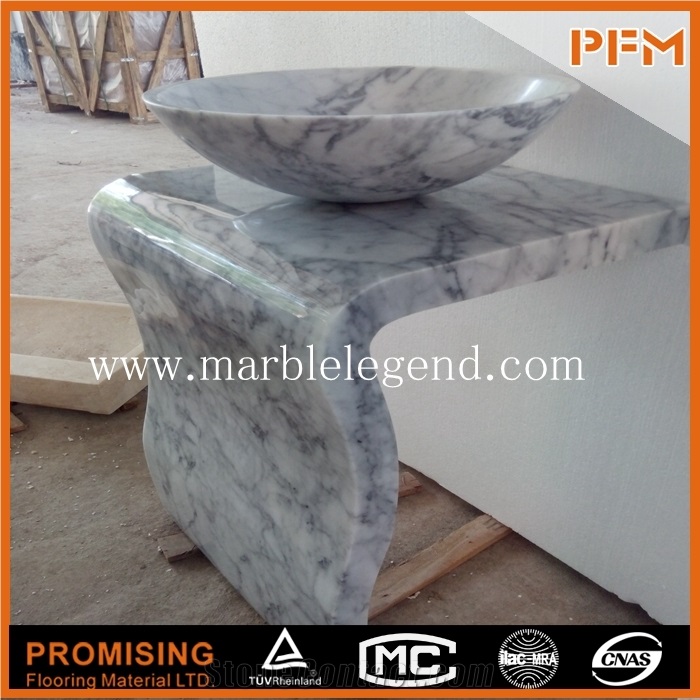 Bianco Carrara Whtie/Popular Well Polished Set Basin/Sink/430*430*135mm/Customized Size/ Best Quality/Interior Decoration for Bathroom Vanity Top