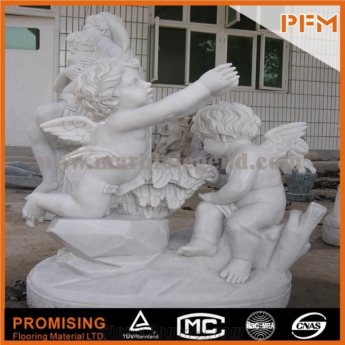 Chinese Hunan White Marble Sculptured Statue,European Customized Figure Human Hand Carving