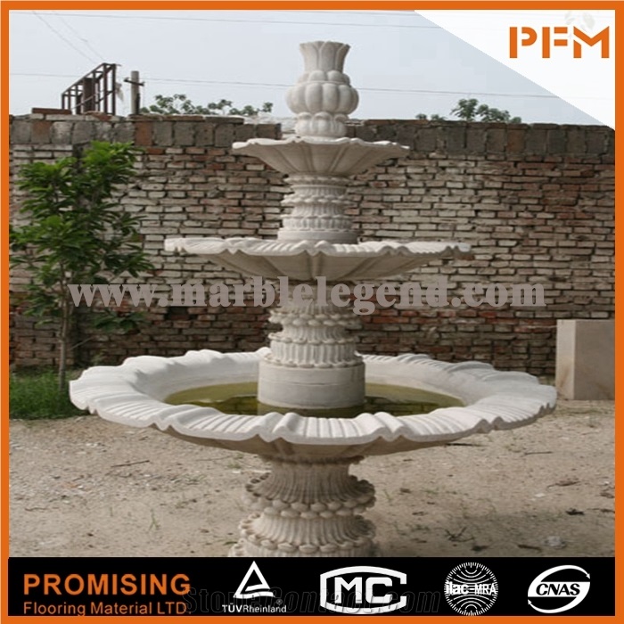 Chinese Pure White Marble Sculptured Fountain/Western/European Customized Figure