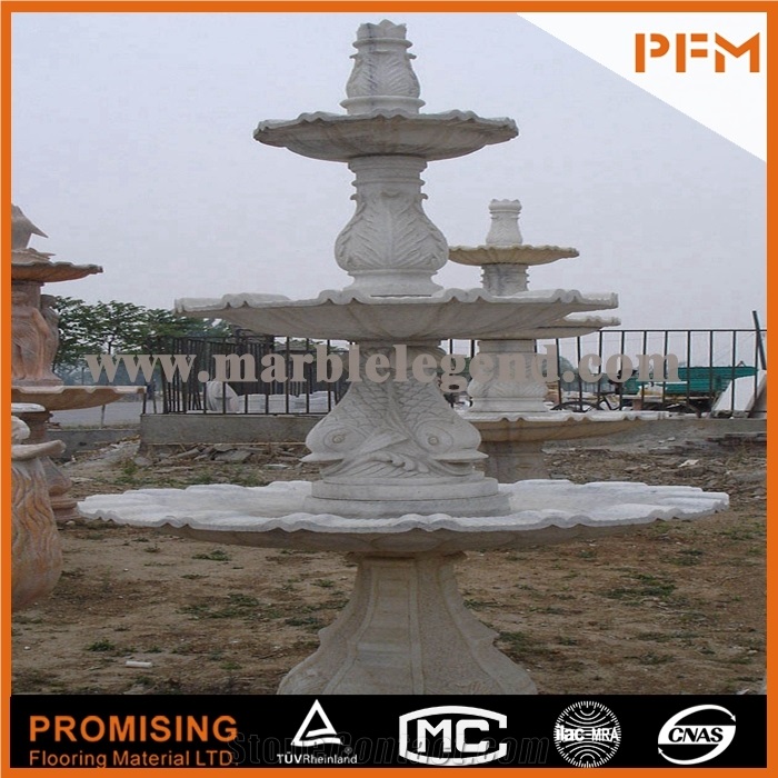 Chinese Pure White Marble Sculptured Fountain/Western/European Customized Figure