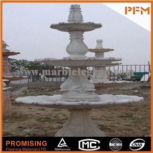 Chinese Pure White Marble Sculptured Fountain/Western/European Customized Figure